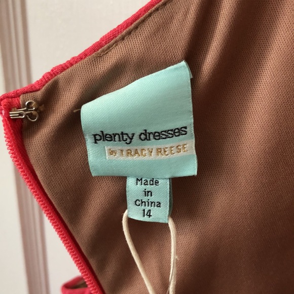 NWT Ella Lace Sheath Dress, cut flower detailing, bright coral color - Picture 9 of 11